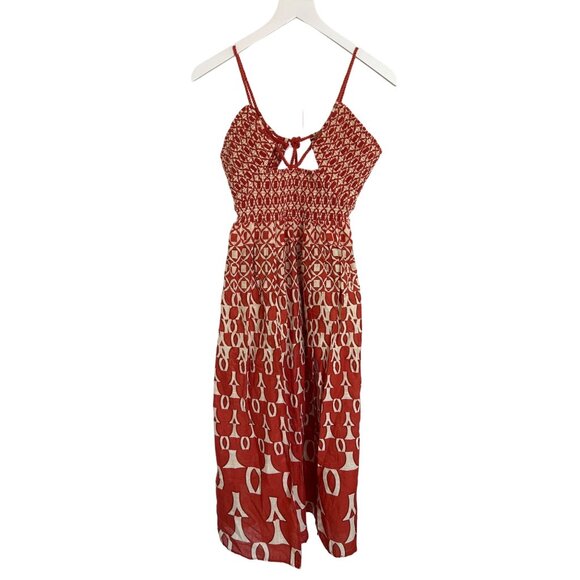 Anthropologie Smocked  Midi Dress With Front Slits - Picture 5 of 7